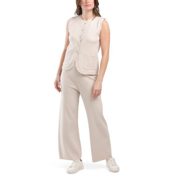 SIONI Winter White 2pc Vest And Pants Set